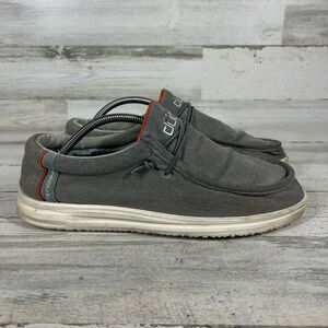 Hey Dude Men's Wally Stretch Shoes Gray‎ Slip On Comfort Size US 10
